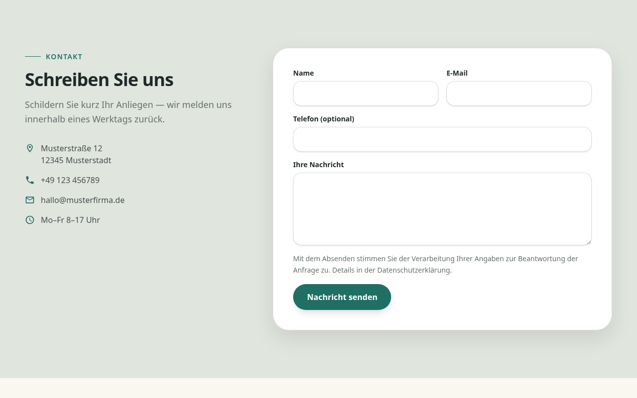 Vorschau ContactFormSplit