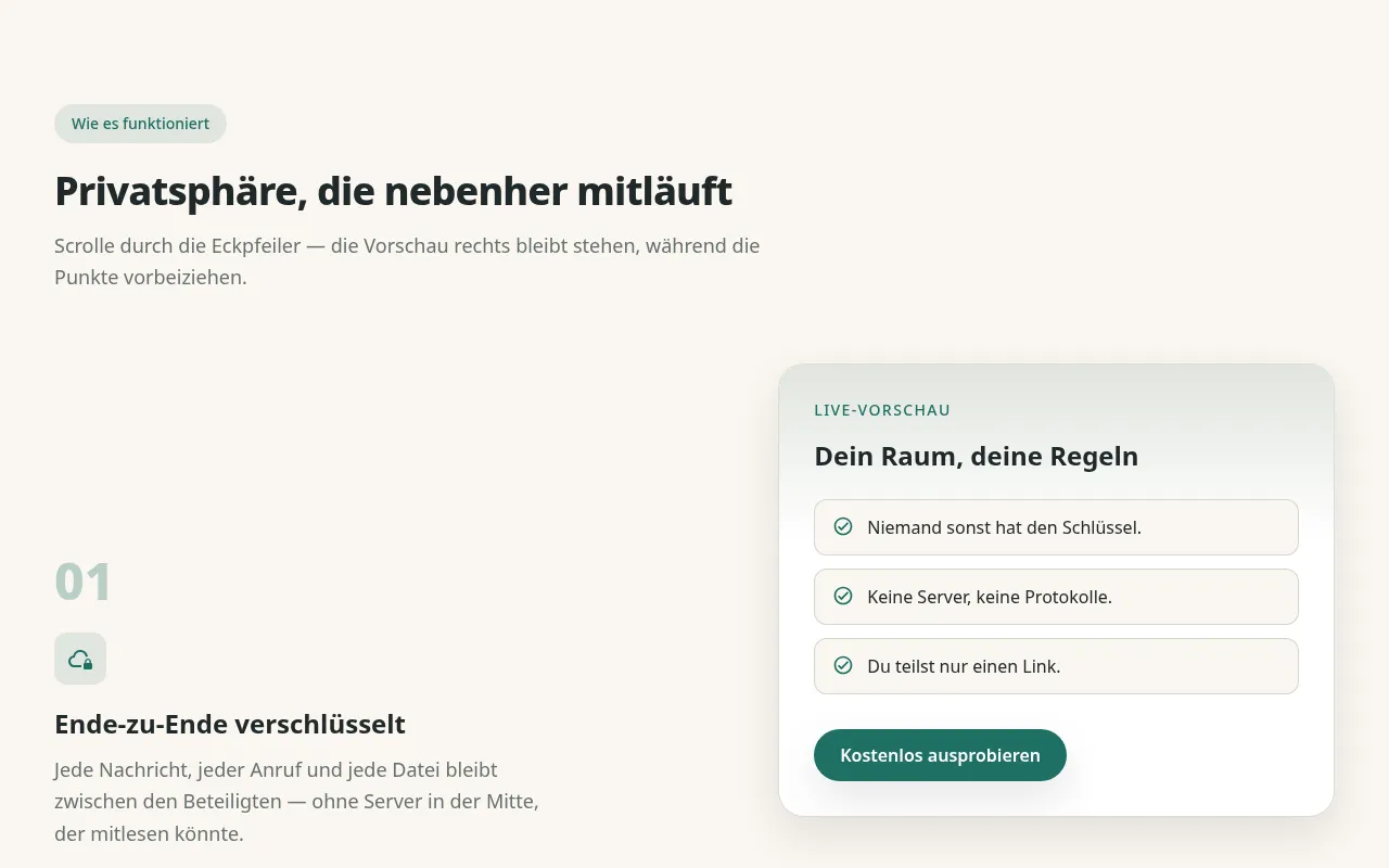 Vorschau FeaturesStickyScroll