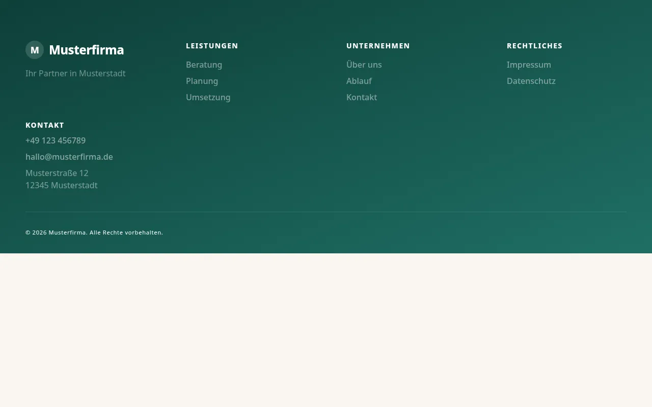 Vorschau FooterAccordionContact
