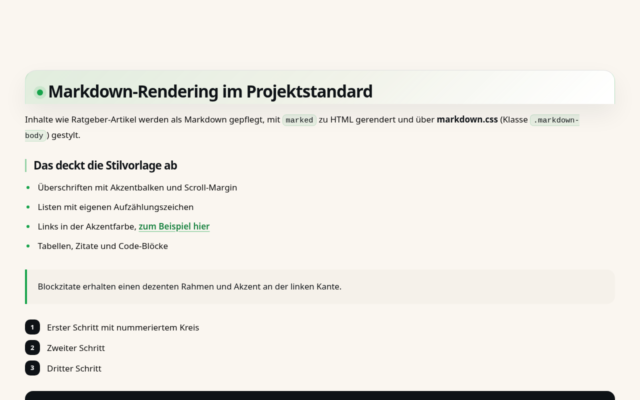 Vorschau MarkdownArticle