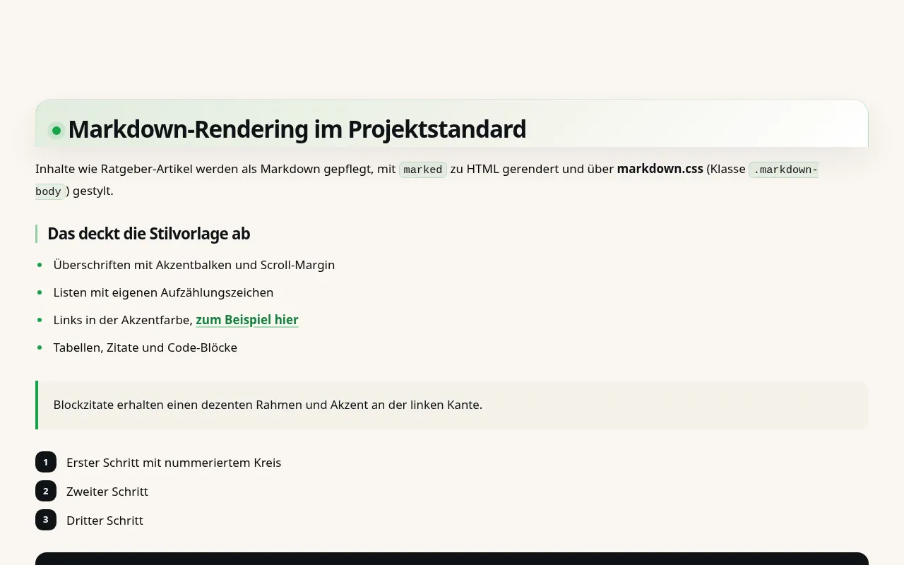 Vorschau MarkdownArticle