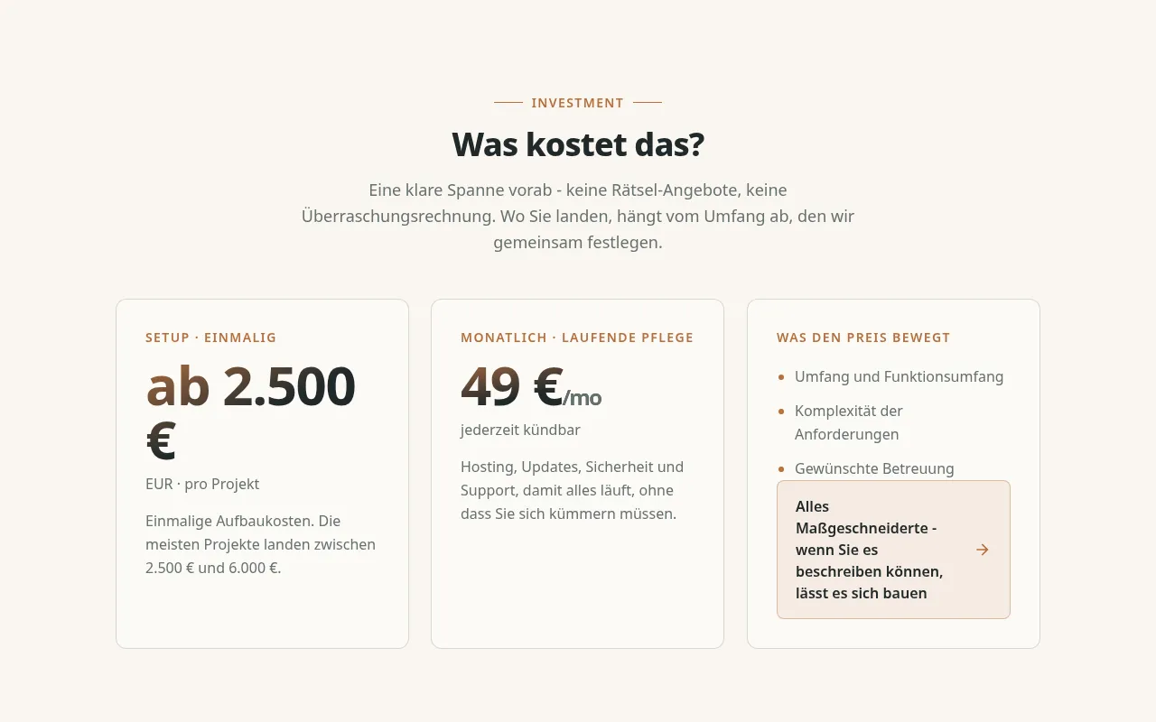 Vorschau PricingBreakdownCards